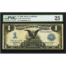 1899 $1 Black Eagle Silver Certificate Note PMG 25