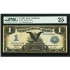 Image 1 : 1899 $1 Black Eagle Silver Certificate Note PMG 25