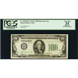 1934A $100 New York Federal Reserve STAR Note PCGS 35