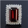 Image 1 : 20.60ct Natural Malaya Garnet 14K White Gold Ring