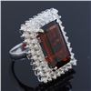 Image 2 : 20.60ct Natural Malaya Garnet 14K White Gold Ring