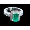 Image 1 : 2.38ct Emerald 14K White Gold Ring