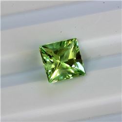 1.95ct Princess Cut light green tourmaline Dimension7.3x7.2x5.1