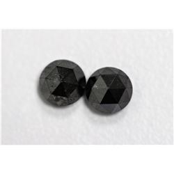 1.65ct Round Shape Black Diamond (Match Pair) Dimension 5x3.4