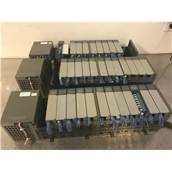 *BROKEN PLASTIC* LOT OF 3 ALLEN BRADLEY PLC RACK W/CARDS