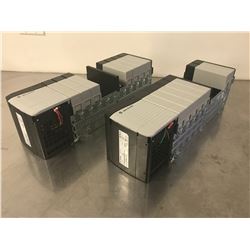 (2) ALLEN BRADLEY 1756-PA75/B POWER SUPPLY W/ 1756-A10 B 10 SLOT CHASSIS