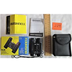 BUSHNELL 8 X 21 BINOCULARS - CASE & BOX
