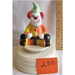MUSIC BOX - CLOWN - CERAMIC - REVOLVING - "NARCO" JAPAN MOVEMENT