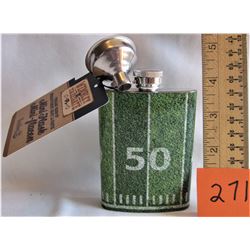 SASK. ROUGHRIDER MINI PLASK - c/w FUNNEL