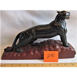 CARVED WOOD PANTHER