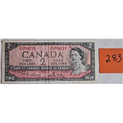 CANADA 2.00 BILL 1954 - O/G 5794219 - SIGNED LAWSON / BAVER