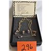 Image 1 : GENUINE AMETHYST - 1CT - PENDENT / EAR STUBS / PIN 18" CHAIN CERTIFICATE OF AUTHENTICITY