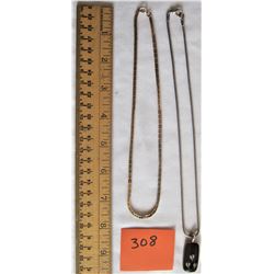 2 - 18" CHAINS / 1 WITH PENDANT