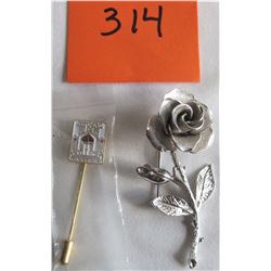 2 BROACHES - FLOWER / SASK. SCHOOL FOR DEAF