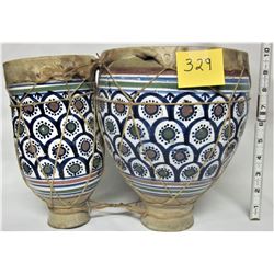 PAIR CERAMIC BONGO DRUMS