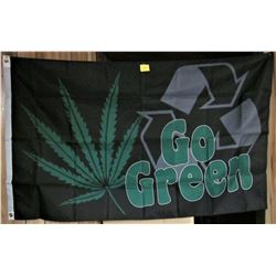 5' X 3' "GO GREEN" MARIJUANA FLAG