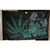 Image 1 : 5' X 3' "GO GREEN" MARIJUANA FLAG