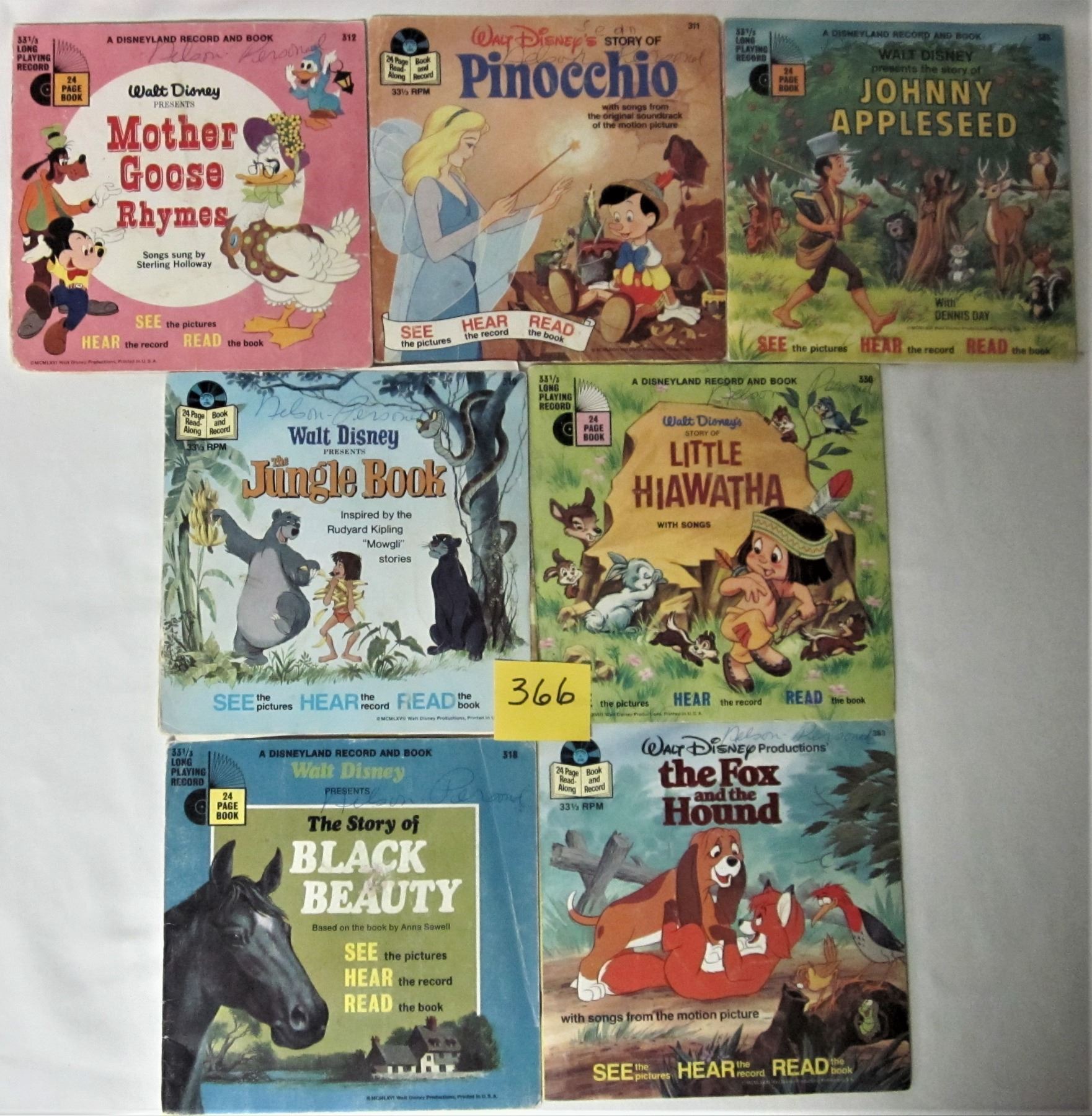 7 VINTAGE DISNEY SEE HEAR READ READ ALONG BOOKS RECORDS 7 vintage disney see hear read read along books records