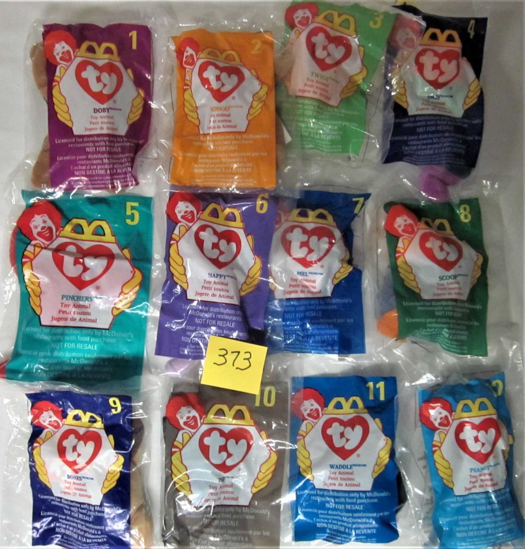 SET 12 NEW 1998 McDONALD'S TEENIE BEANIE BABIES