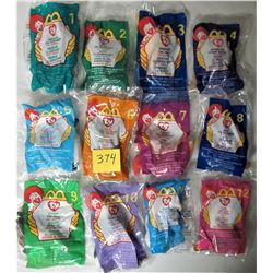 SET 12 NEW 1999 McDONALD'S TENNIE BEANIE BABIES