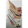 Image 1 : LOT 9 WOODEN + PLASTIC MINI HOCKEY STICKS