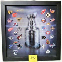 2009 FRAMED 3-D STANLEY CUP - 30 NHL TEAM LOGOS