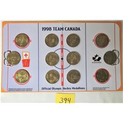 SET 12 1998 McDONALD'S TEAM CANADA OLYMPIC MEDALLION COIN SET