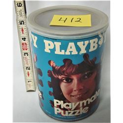 1972 PLAYBOY PLAYMATE CENTERFOLD PUZZLE & CANISTER