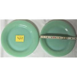 2X VINTAGE FIRE KING JADITE 9" RESTAURANT WARE DINNER PLATES