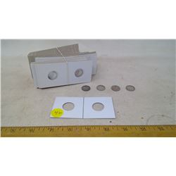 1920,30,31, and 36 Cdn Dimes and Coin Holders