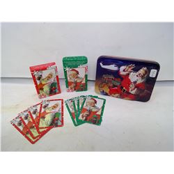 SANTA COCA-COLA TIN WITH PLAYING CARDS