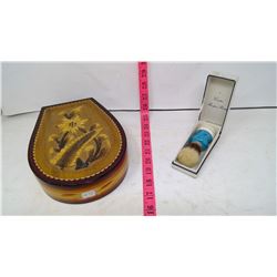 VINTAGE SHAVING BOX AND BRUSH