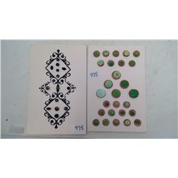 2 CARDS OF VINTAGE GLASS BUTTONS