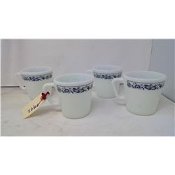 PYREX CUPS "OLD TOWN BLUE" PATTERN 1972-82