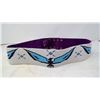 Image 1 : REGALIA - BEADED LEATHER BELT - THUNDER BIRDS - 39"