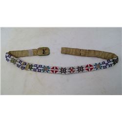 REGALIA - BEADED CANVAS BELT - 35" (SOME WEAR)