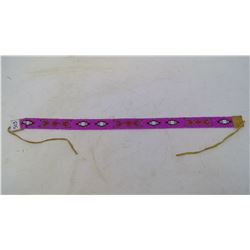 REGALIA - CHILD'S LOOMED BEADED BELT - PINK WITH MOTIF - 20"