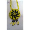Image 2 : REGALIA - BEADED MEDALLION - STARBURST - YELLOW/BLACK