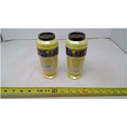 YELLOW PROCELAIN VASES - MADE IN ENGLAND