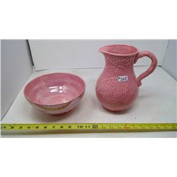 MALING BOWL AND PINK PITCHER (ENGLAND)