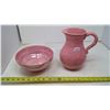 Image 1 : MALING BOWL AND PINK PITCHER (ENGLAND)