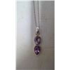 Image 2 : STERLING CHAIN 18" AND PENDANT WITH AMETHYST - approx. 1.5Kt each