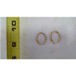 14Kt ROSE GOLD & WHITE GOLD EARRINGS