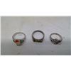 Image 2 : LOT OF STERLING SILVER RINGS (3)