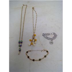 LOT OF SARAH COVENTRY JEWELRY - 2 NECKLACES / 2 BRACELETS