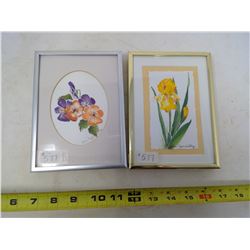 DAFFODIL AND PONSY WATERCOLOURS BY JUNE SZAMABATHY