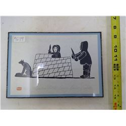 ESKIMO BUILDING AN IGLOO BY HENRY NAPARTUK