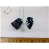 Image 2 : OBSIDIAN NECKLACE - 925 SILVER CHAIN AND SHARPENED STONE
