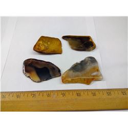 FOUR ASSORTED POLISHED SLABS