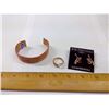 Image 1 : COPPER BRACELET, RING AND EAGLE EARRINGS